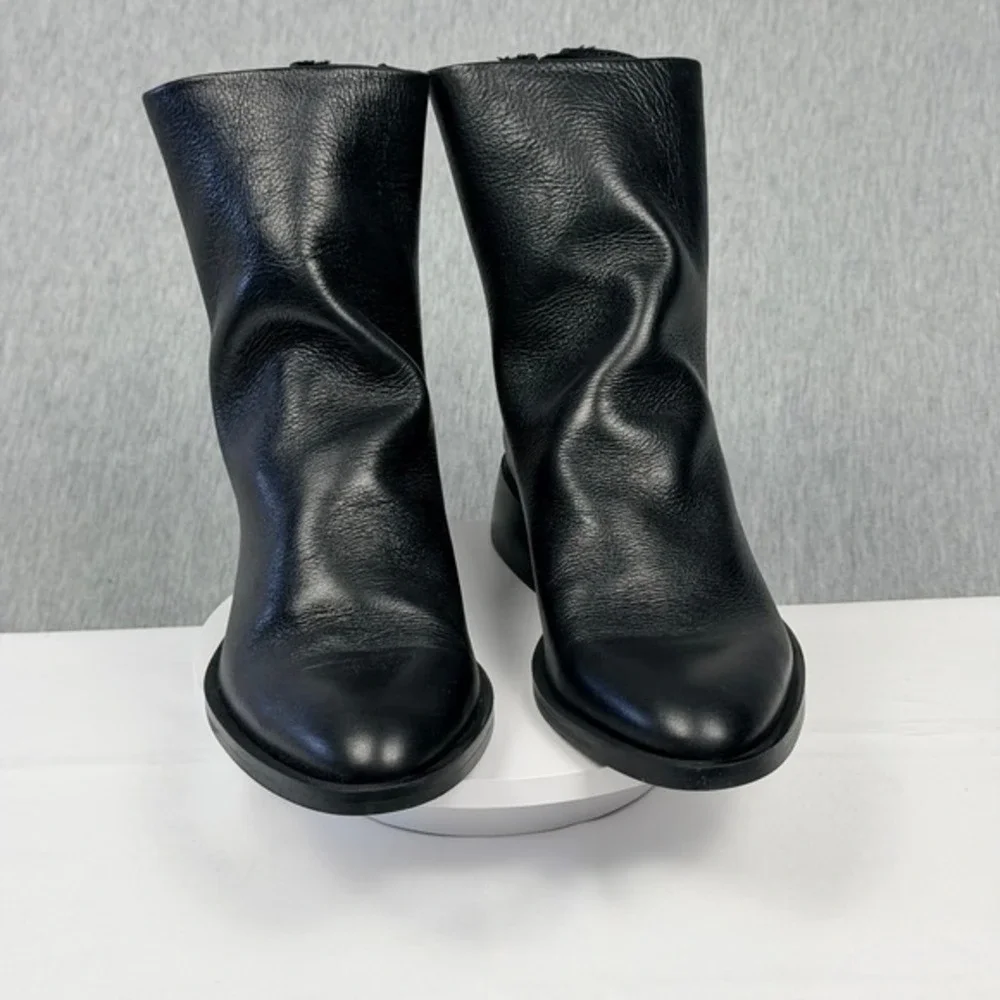 Steve Madden Nexie Slouch Bootie‎ Black Leather Pointed Toe Ankle Boots Size 8